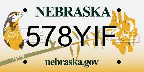578YIF Nebraska License Plate