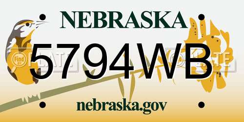 5794WB Nebraska License Plate