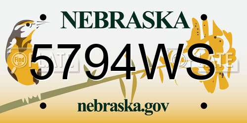 5794WS Nebraska License Plate