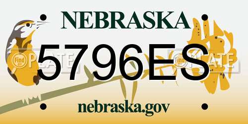 5796ES Nebraska License Plate