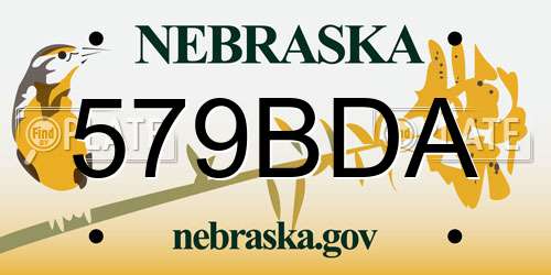 579BDA Nebraska License Plate