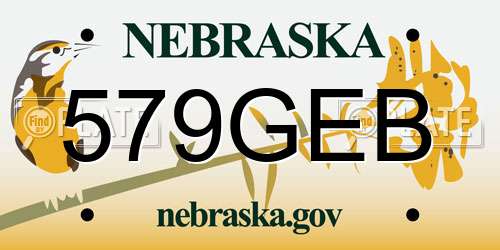 579GEB Nebraska License Plate
