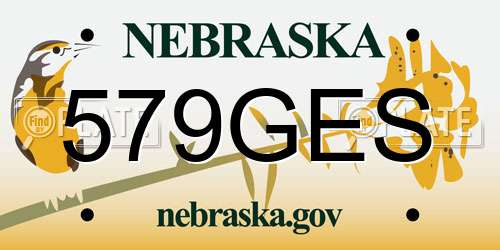 579GES Nebraska License Plate
