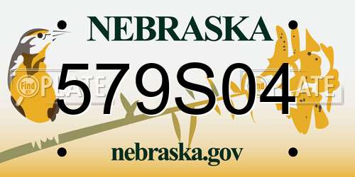 579S04 Nebraska License Plate