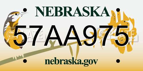 57AA975 Nebraska License Plate