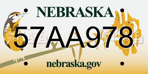 57AA978 Nebraska License Plate