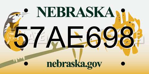 57AE698 Nebraska License Plate