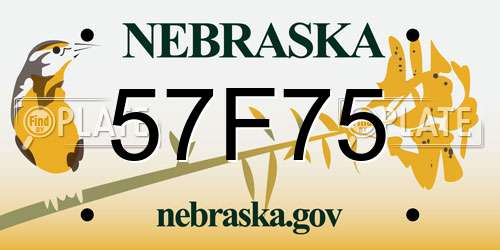 57F75 Nebraska License Plate