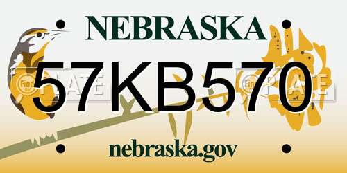 57KB570 Nebraska License Plate