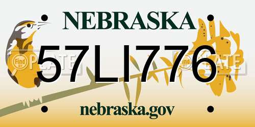 57LI776 Nebraska License Plate