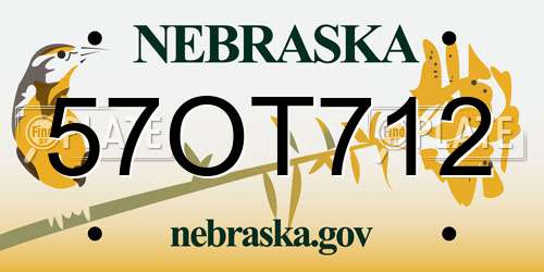 57OT712 Nebraska License Plate