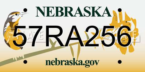 57RA256 Nebraska License Plate