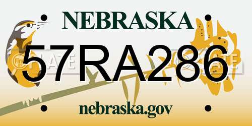 57RA286 Nebraska License Plate