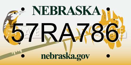 57RA786 Nebraska License Plate