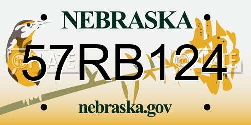 57RB124 Nebraska License Plate