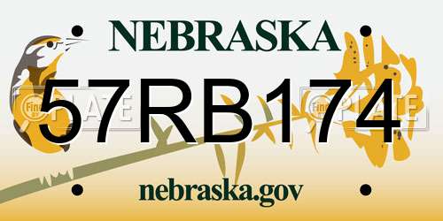 57RB174 Nebraska License Plate