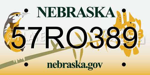 57RO389 Nebraska License Plate