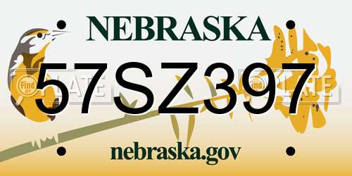 57SZ397 Nebraska License Plate