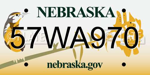 57WA970 Nebraska License Plate