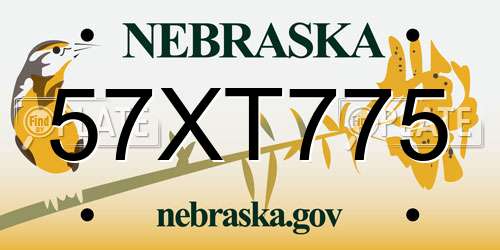57XT775 Nebraska License Plate
