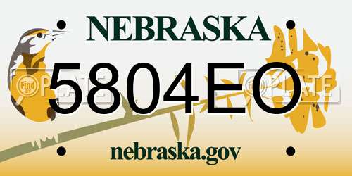 5804EO Nebraska License Plate