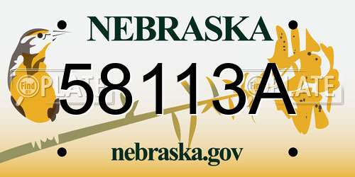 58113A Nebraska License Plate