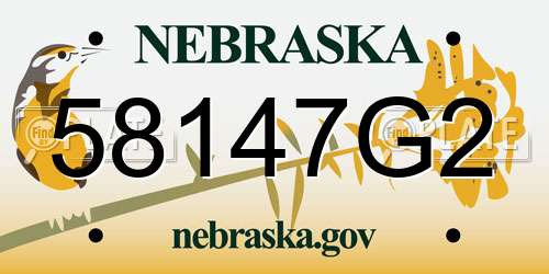 58147G2 Nebraska License Plate