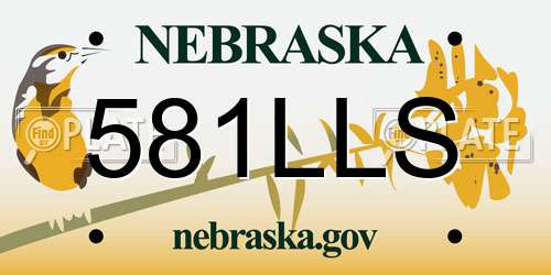 581LLS Nebraska License Plate