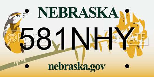 581NHY Nebraska License Plate