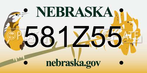 581Z55 Nebraska License Plate