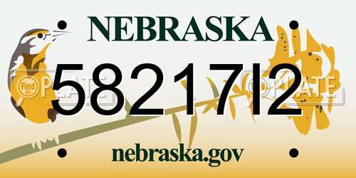 58217I2 Nebraska License Plate