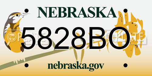 5828BO Nebraska License Plate