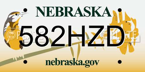 582HZD Nebraska License Plate