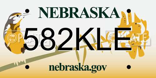 582KLE Nebraska License Plate