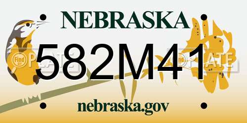 582M41 Nebraska License Plate
