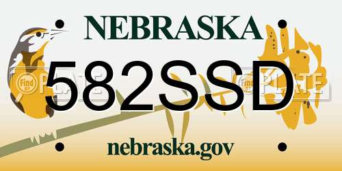 582SSD Nebraska License Plate