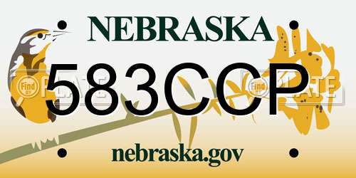 583CCP Nebraska License Plate