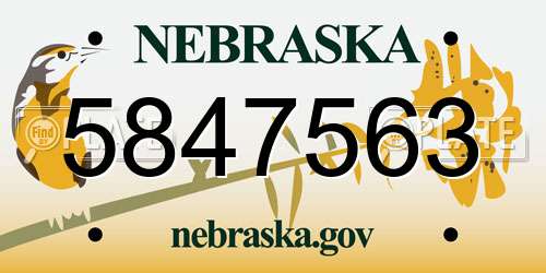 5847563 Nebraska License Plate