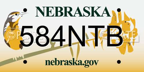 584NTB Nebraska License Plate