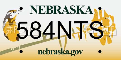 584NTS Nebraska License Plate