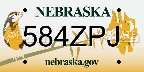 584ZPJ Nebraska License Plate