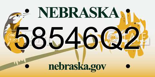 58546Q2 Nebraska License Plate