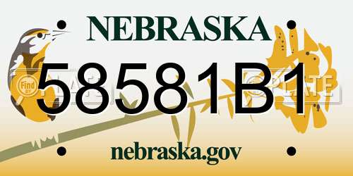 58581B1 Nebraska License Plate