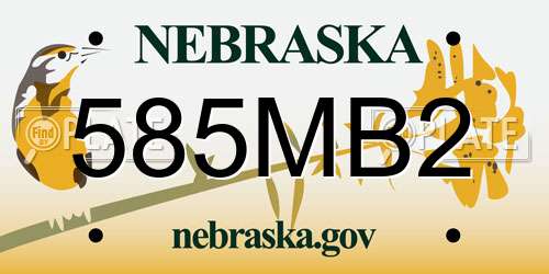 585MB2 Nebraska License Plate