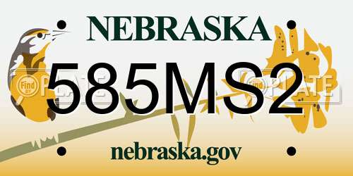585MS2 Nebraska License Plate