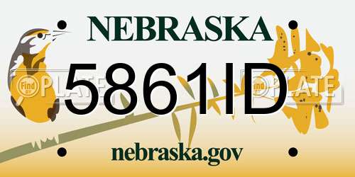 5861ID Nebraska License Plate