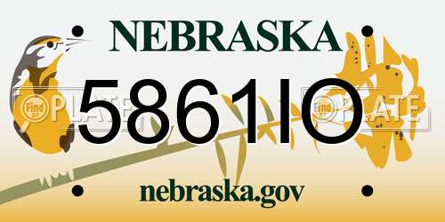 5861IO Nebraska License Plate