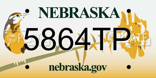 5864TP Nebraska License Plate