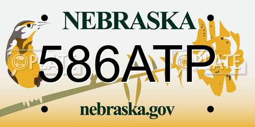 586ATP Nebraska License Plate