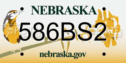 586BS2 Nebraska License Plate
